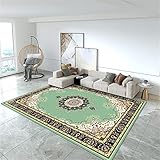 QH-Prosperous Hohe Qualität Teppich Flur rutschfest Grün Schwarz Braun Outdoor Teppiche Vintage Ethno-Stil Teppich Pastell Haus Dekoration Teppivh 80X120cm