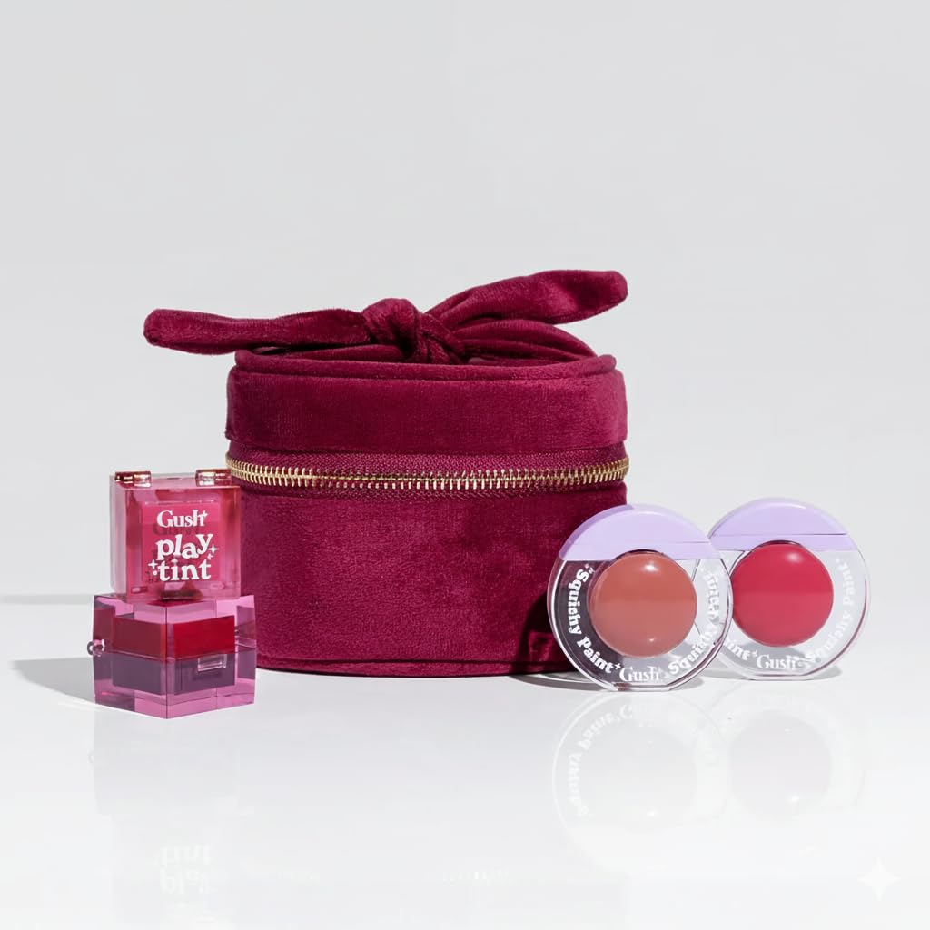 Gush Beauty Sweet Cheek Duo Makeup Gift Set (4-in1) | 2 Squishy Blush + 2 Play Tint + Travel-Friendly Makeup Bag | Hydrating, Pigmented Cheek and Lip Combo-image-34