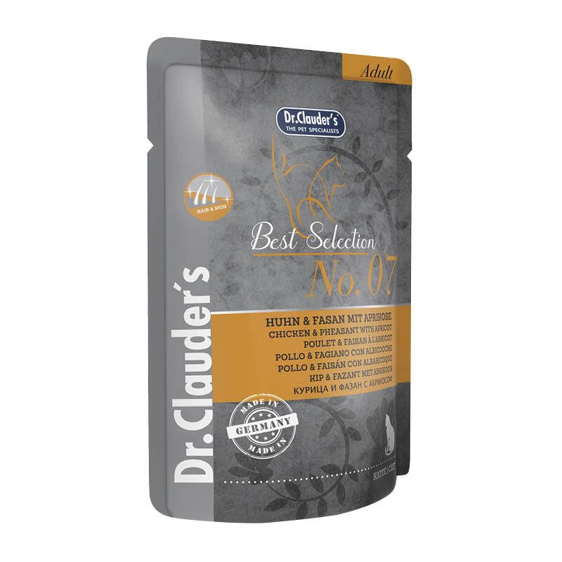 Dr. Clauder's Best Selection Adult No. 7 Huhn & Fasan mit Aprikose Pouch | 16 x 85 g