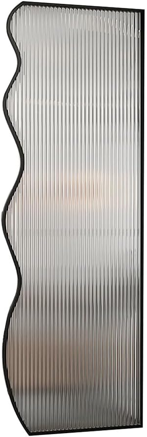 Walk-in Shower Screen, Translucent Glass Single Panel Bathroom Shower Door, Entrance Half Wall Room Divider for Hotel Restaurant Home(Gold,30x80cm)