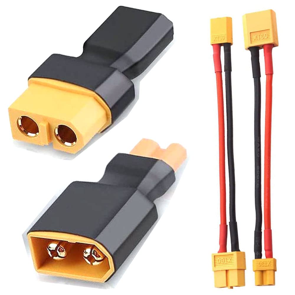 JIECHUN 2 Pair XT30 to XT60 Plug Female Male Adapter Wireless Connector for RC FPV Drone Car Lipo NiMH Battery Charger ESC