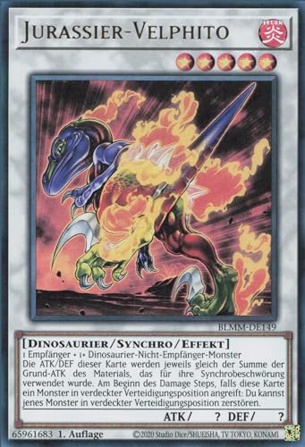 Jurassier-Velphito BLMM-DE149 Ultra Rare Deutsch Boosterfrisch 1. Auflage - Battles of Legend: Monster Mayhem - mit ReCollectibles-Versandschutz - für Yu-Gi-Oh!