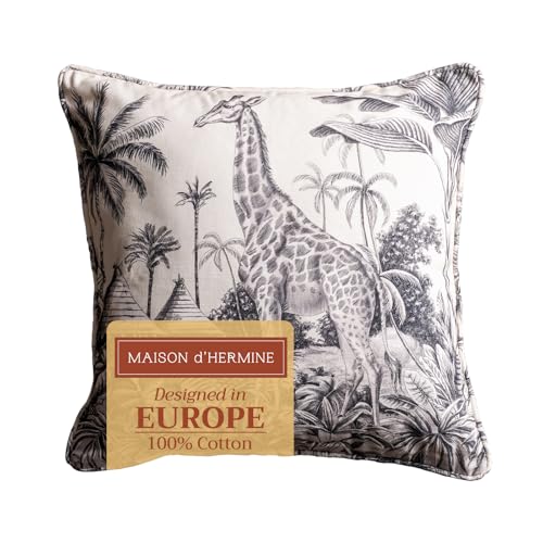 Maison d' Hermine Throw Pillow Covers 100% Cotton (20" x 20" - Pack of 1)