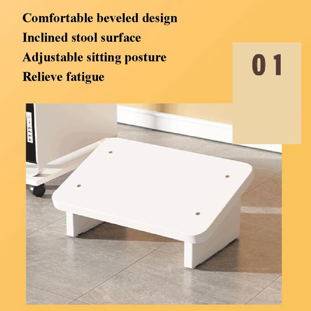 Wooden Under Desk Footrest, Leg Supporter Foot Stool, Under Desk Tilting Footrest, Ergonomic Under Office Footrest, for Office and Home (Color : Wood, Size : 30 * 24 * 14cm)