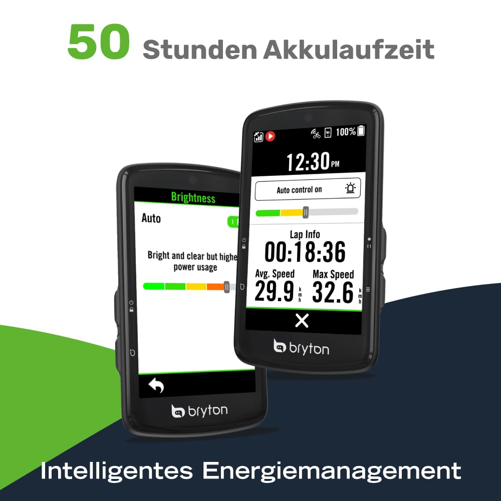 Bryton Rider S810 GPS-Fahrradcomputer mit 3,5" Farb-Touchscreen, 50 Stunden Akkulaufzeit, Offline-Europakarte, Navigation mit Abbiegehinweisen, wasserdicht, ANT+/BLE-Konnektivität