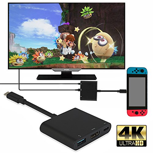 Adaptador Hub USB C HDMI Oussirro para Nintendo Switch, cabo de base conversor 1080p tipo C para HDM
