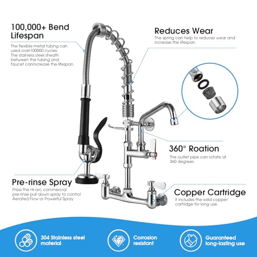 Commercial Faucet with Sprayer 21 by HWM - Used condition - Image 4