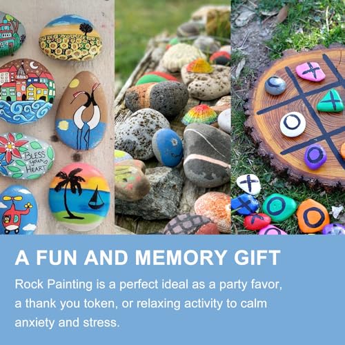17 Stücke Steine Zum Bemalen 3-8cm - Naturkiesel Für DIY, Aquarium, Garten, Bastelprojekte