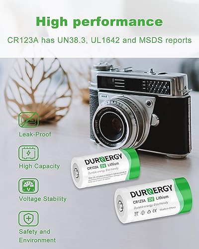 Durnergy Cr123A 3V Lithium Battery 16 Pack, 10 Years Shelf Life, 123 Batteries Lithium thumb #2