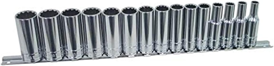 K Tool International SOC SET 15PC 3/8DR MET DP 12PT