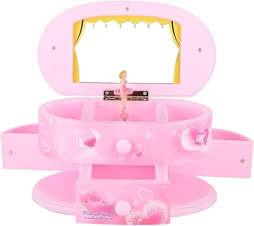 Vista 3 de Yosoo Caja de música bailarina caja de música con espejo para niñas 01