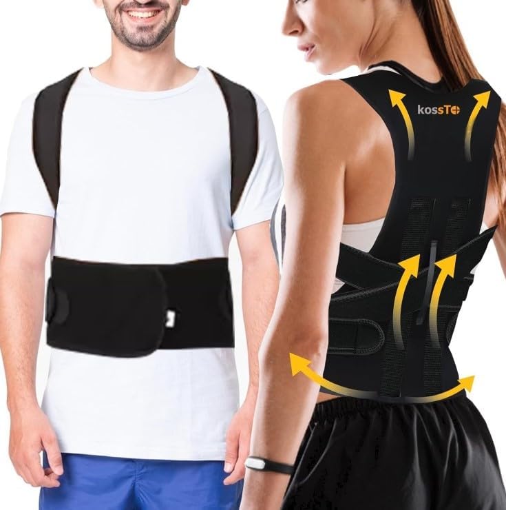 Posture Corrector for Men & Women | Back Support Belt for Back Pain Relief | Lumbar Support & Shoulder Support Belt for Men | Waist Belt for Back Pain for both Men & Women (Universal Size)