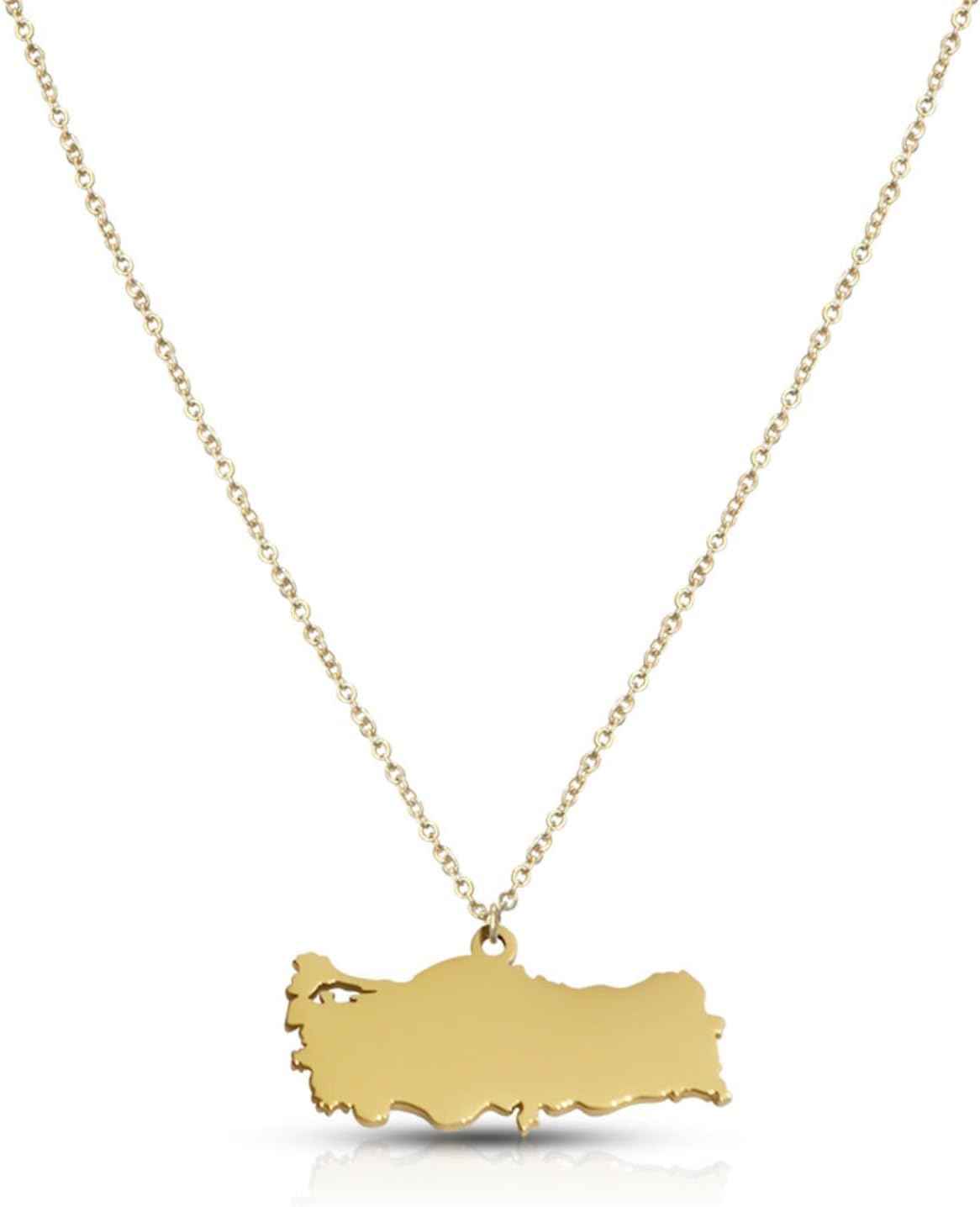QuinckoAfrica Necklace Stainless Steel with 18K Gold-Plated Africa Map Necklace for Men and Women, Gold