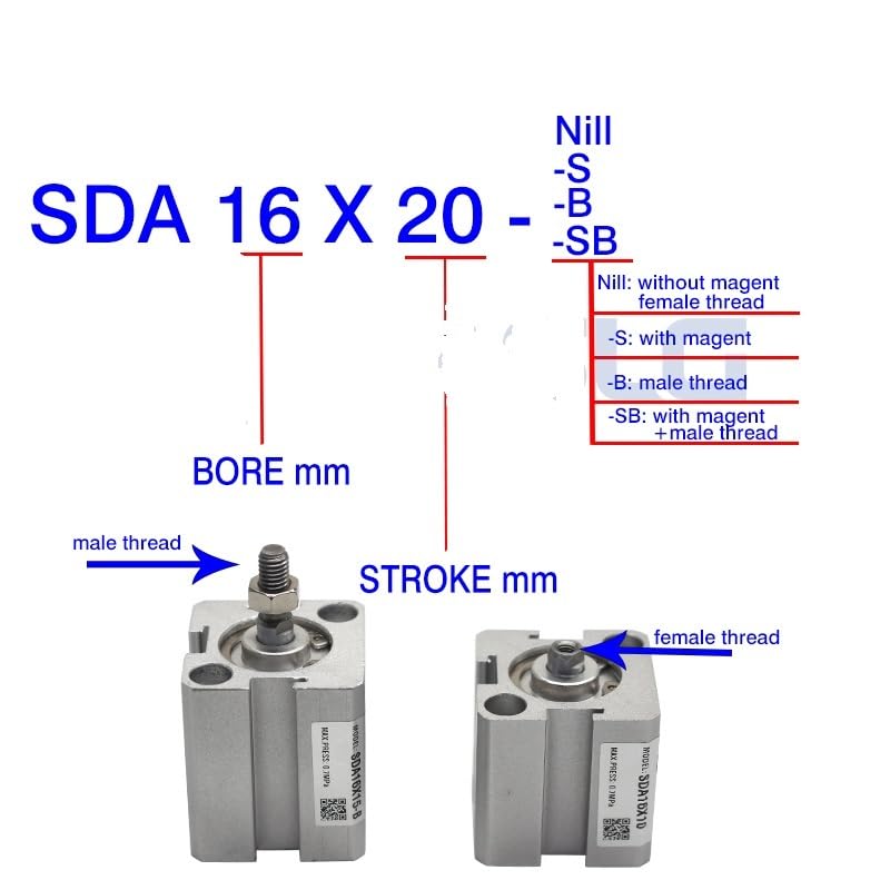 Cilindro de aire SDA32 con carrera de 5mm para automatización precisa 3