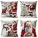 4 Stück Kissenbezug Frohe Weihnachten Dekorative Kissenhülle Winter Schneemann Zwerge Elk Weihnachtsmann Muster Baumwolle Leinen Werfen Sie Kissenbezüge Wohnkultur