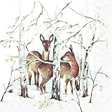 3-lagig Im Winter Forest Deer Weihnachten Luncheon Papier Tisch Servietten 20 in einer Packung 33 cm quadratisch