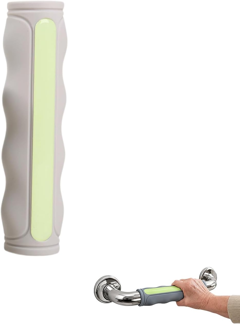Bathroom and Toilet Support Grip Covers – Slip-Controlled Silicone Handrail Grips for Bath & Shower Grab Bars (Green)