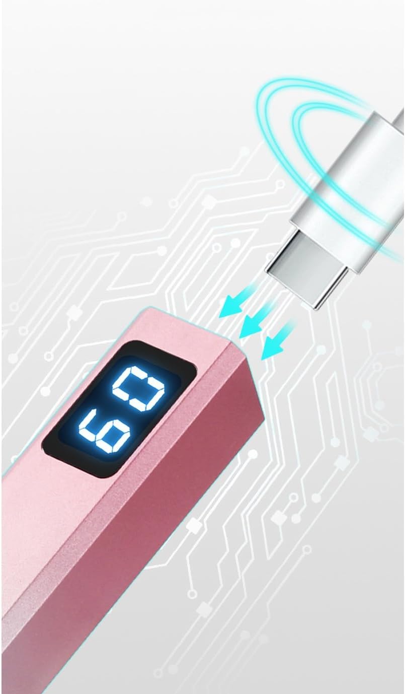 Handheld Nail Art Lamp, Small and Portable Battery Storage Model with Screen Display Phototherapy Lamp(Black-JoJo's Bizarre Adventure1)