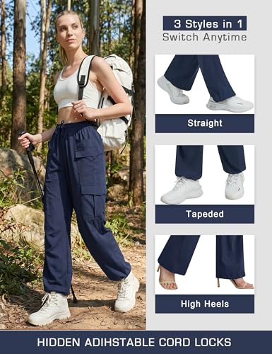 Image of Women's Cargo Pants 28 inch /30 inch Lightweight Quick Dry Casual Travel Pant Streetwear for Work Hiking Outdoor with 8 Pockets