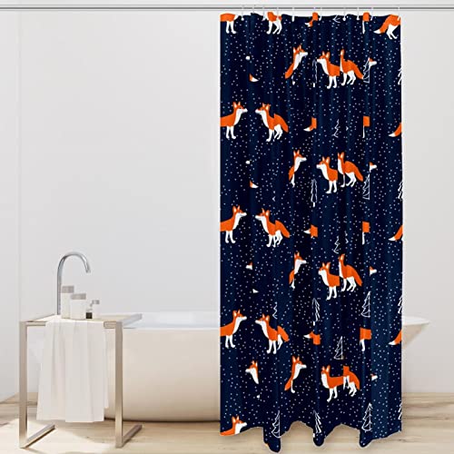 Rideau de douche lavable de qualité supérieure imprimé renard 152 x 183 cm
