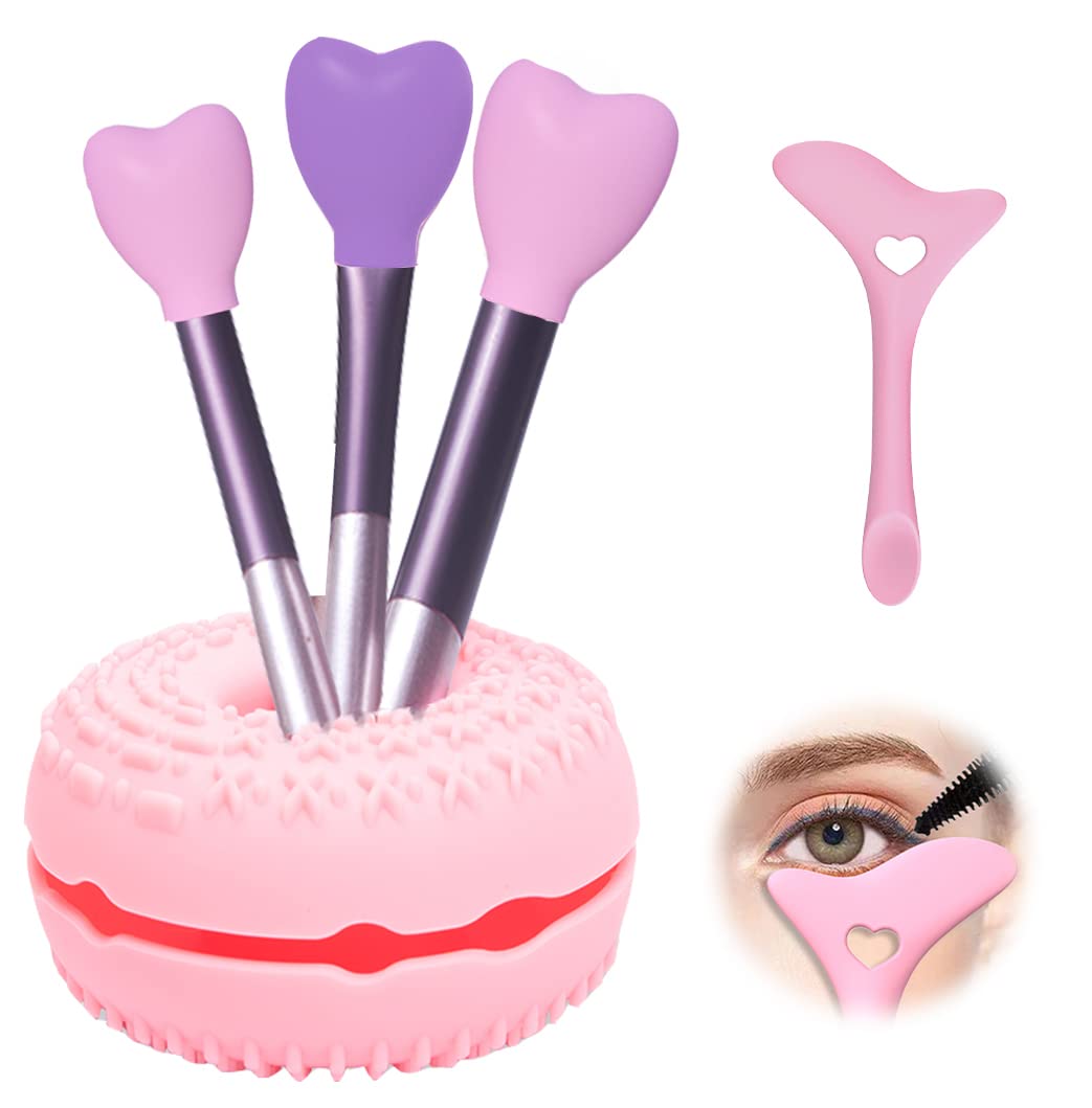 Photo 1 of **BUNDLE OF 2**  Makeup Brush Covers and Eyeliner Stencils Silicone set with Makeup Brush Cleaner mat,Clean & Organizer Set for Brushes