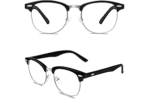 Happy Store CN56 Vintage Inspired Classic Horn Rimmed Nerd UV400 Clear Lens Glasses