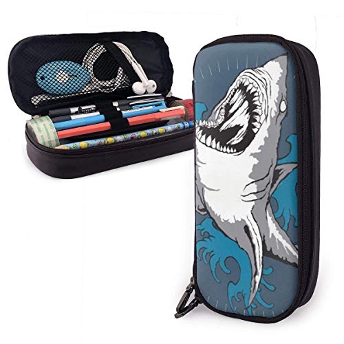 Estuche para lápices con diseño de tatuaje de tiburón, estuche para rotulador...