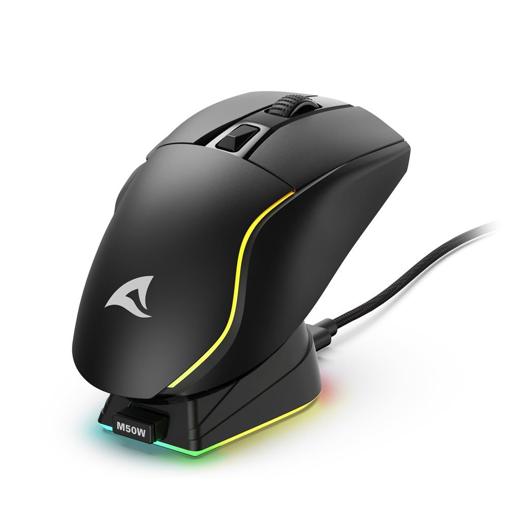 Sharkoon SKILLER SGM50W, Souris Gaming, Bi-Mode, 6.400 DPI, Eclairage RVB, PBT Touches principales