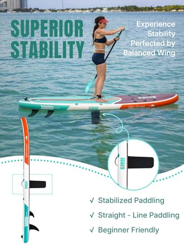 Image of Niphean Inflatable Stand Up Paddle Board with SUP Accessories, Anti-Slip EVA Deck, 10'6'' Inflatable Paddle Boards for Adults & Youth of All Skill Levels