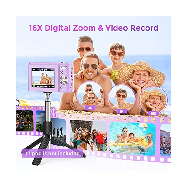 Digitalkamera 1080P FHD 2,4 Zoll Kompaktkamera, 36 Megapixel Fotokamera Mini Digital Camera, 16X Digitalzoom Videokamera… – Bild 4