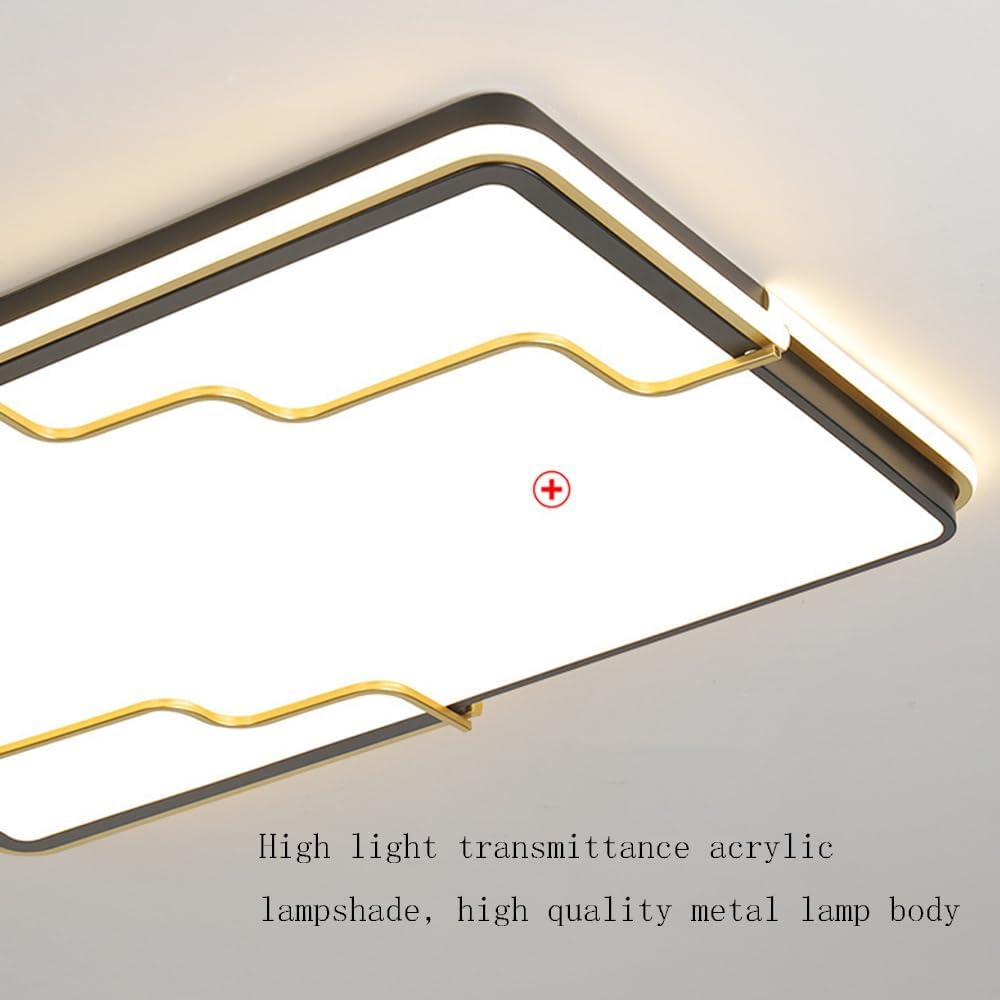 Modern LED Ceiling Lamp, Nordic Restaurant Close to Ceiling Light Fixtures, 3000-6000K Infinite Dimming Living Room Ceiling Lighting, Side Emitting Design Flush Mount Fixture, for Bedroom