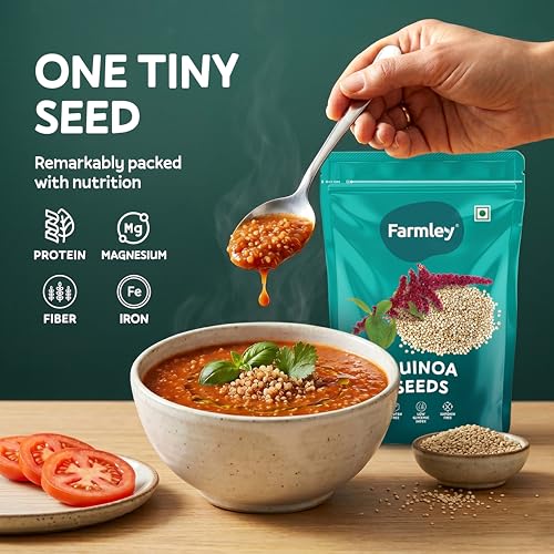 Image of Farmley Natural Quinoa 500 g | Gluten Free | Ready To Cook | High Fibre & Protein Content Quinoa Seeds (Pack of 1)