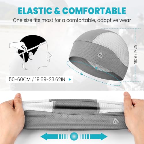 Image of YANIKY Skull Caps for Men, Breathable Mesh Helmet Liner Sport Cooling Skull Caps for Women Sweat Cap Lightweight Cycling Cap