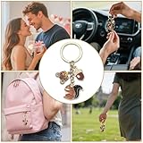 Süßer Schlüsselanhänger Mit Metall-Anhänger in Form Einer Eichel Und Einem Niedlichen Eichhörnchen, Ideal Als Personalisierte Geschenke Für Frauen, Perfekte Für Den Herbst Oder Als Geburtstagsgeschenk