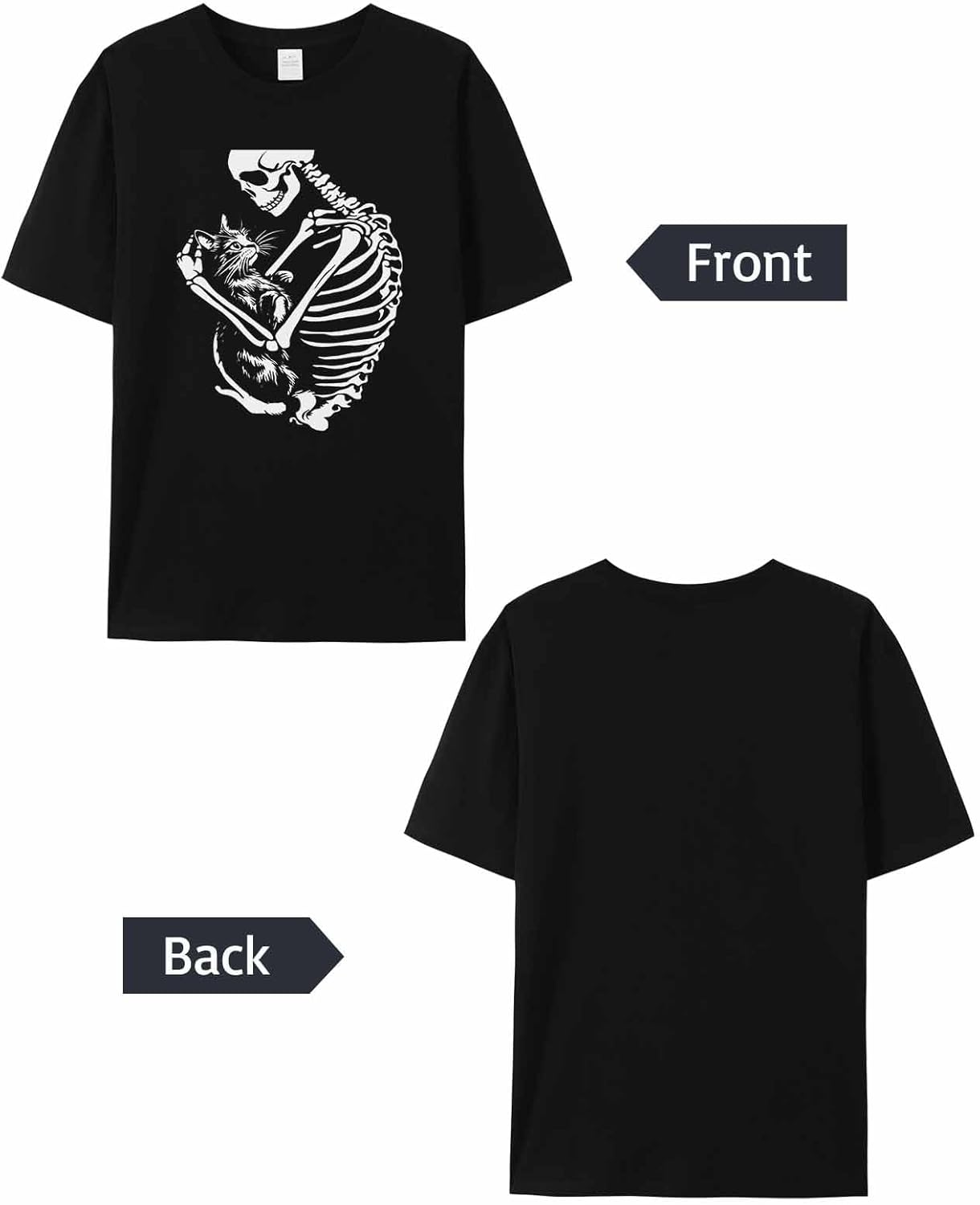 Mens Graphic T-Shirts, Cat Skull Short Sleeve Crew Neck Comfortable Soft Casual Classic Tee, XS - 5XL Hug Tshirts Top - Image 7