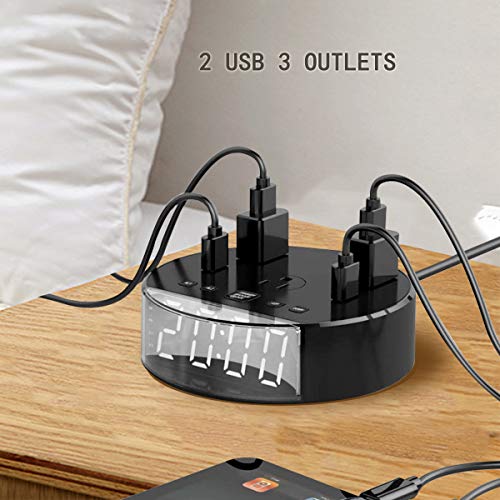 image for ELMWAY Dual Alarm Clock, Digital Alarm Clock, USB Charging Ports and A