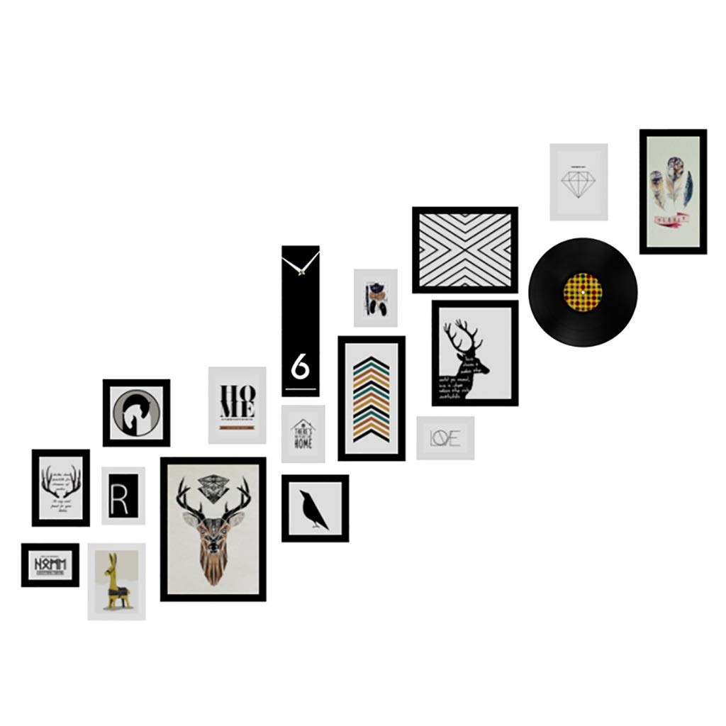 Ramki ścienne i stojące Photo Frame Kolaż z litego drewna Kombinacja Salon Ramka ścienna 16 Paczka Collage Ramki na ścianie Galeria Zestaw do montażu i domu Zestawy ramek do zdjęć w różnych rozmiarach