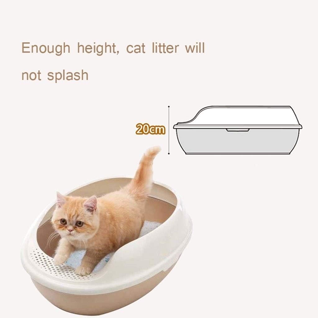 Fashion Creative Big Space Cat Toilet Pet Supplies Pet Trash Can Cat Toilet Cat Litter Pan (White)