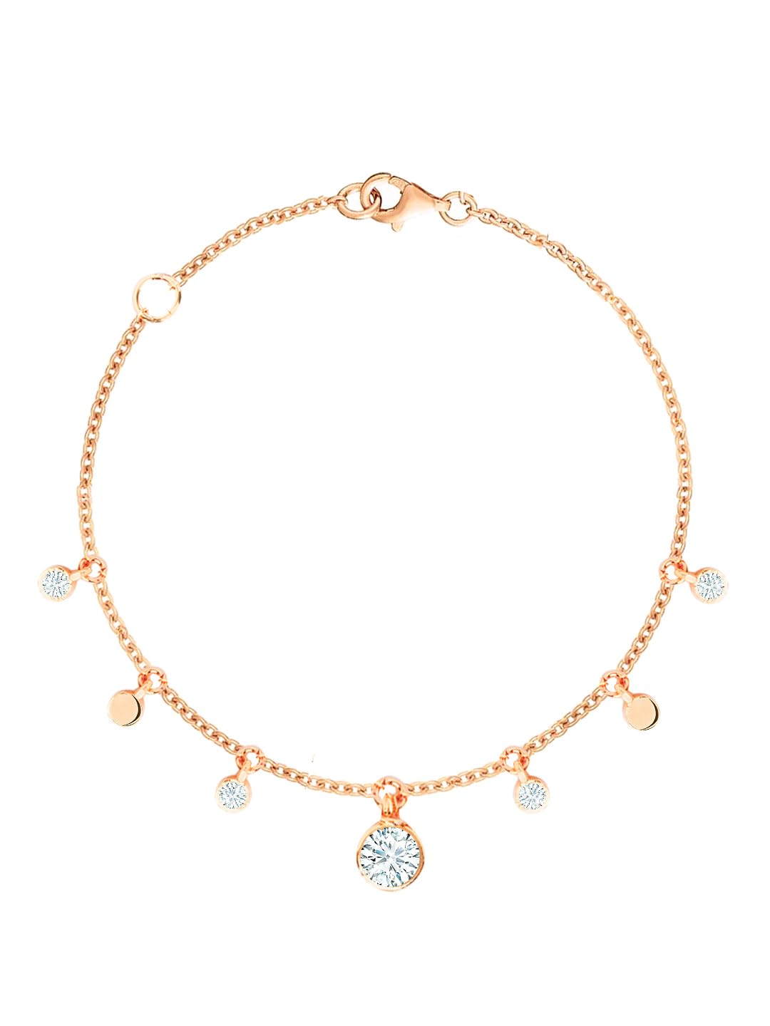 MINUTIAE Round Shape Hanging Anklet With Solitaire Crystal Diamonds Painjan Payal Leg Chain Foot Jewellery For Women and Girls(Rose Gold) (B0CW3QMQX2) Amazon Price History, Amazon Price Tracker