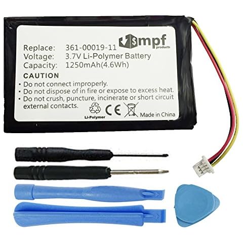 MPF Products 1250mAh 361-00019-11, 361-00019-13, 010-00621-10 Battery Replacement Compatible with Garmin Nuvi 200, 205, 250, 252, 255, 260, 265, 270 GPS Units Cover
