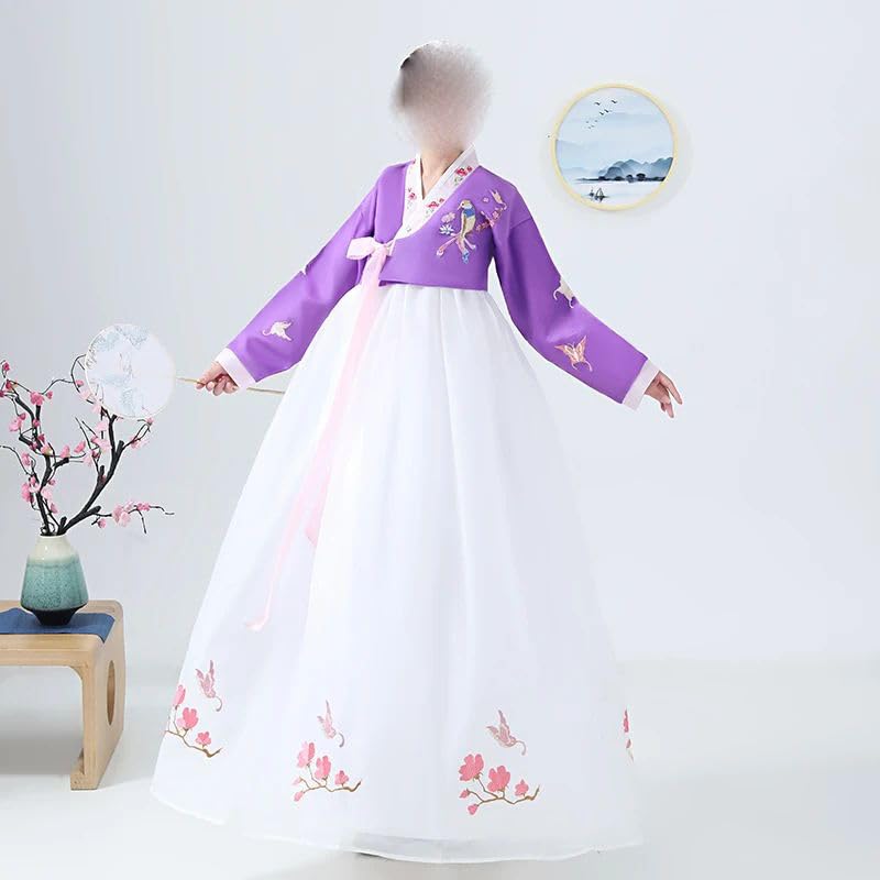 Hanbok coréen de prestige avec broderie fine pour robe de danse - 4