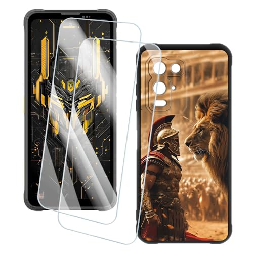 OAGELIM 2�Z�b�g �X�N���[���v���e�N�^�[ + �P�[�X Blackview Fort 200 (6.78 �C���`) �Ƃ̌݊������� �A�[�e�B�X�e�B�b�N�J�X�^���v�����g�J�o�[�Ƌ����K���X�t�B���� �X�N���b�`�h�~ (��m)