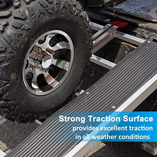 TaiH Leo Tri-Fold Snowmobile Ramp, 85\" L x 54\" W Snowmobile Loading Ramp, 1500LBS Capacity Truck Ramp for Loading ATVs, UTVs, Lawn Mowers, Garden Tractors, Motorcycles, Dirt Bikes - Thumbnail 5