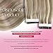 Moresoo Highlighted Tape in Extensions Human Hair Seamless Hair Extensions Tape in Light Brown Highlighted with Blonde Glue in Hair Extensions Real Human Hair 18 Inch #P9A/60 20pcs 50g