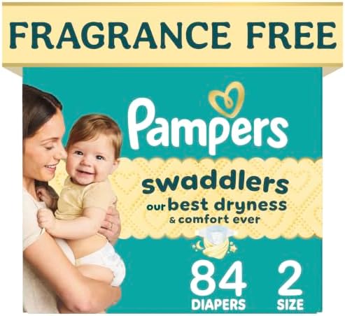 Pampers Swaddlers Diapers, Size 2 (10-22 lb), 84 Count