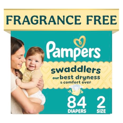 Pampers Swaddlers Diapers, Size 2 (10-22 lbs), 84 Count, Absorbent, Keeps Baby Dry and Comfortable, Skin Safe Disposable Baby Diaper (Packaging May Vary)