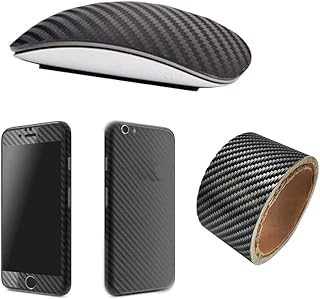 KaberMisr 2020 Carbon Fiber Wrap Strips Anti Scratch Sticker Decal for Cars, Bikes and More (Black Silver, Glossy, 5 Meter Long, 5 cm Wide)