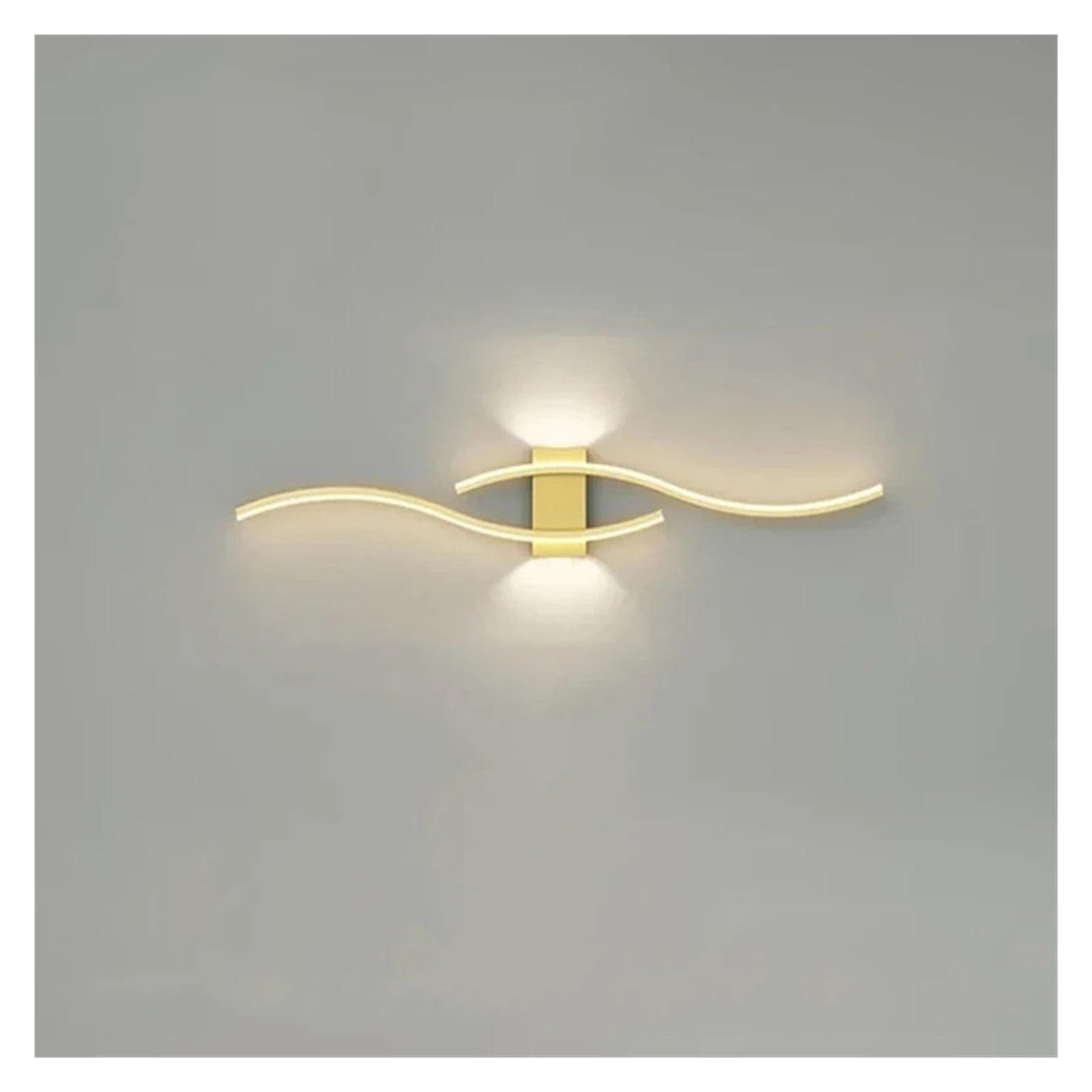 KUNYOS Long Strip LED Wall Lamp Modern Remote Control Dimming Living Room Decor Background Bedroom Bedside Home Lighting(Remote dimming,A-Gold -60cm)