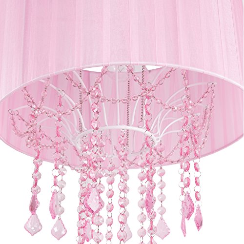 Tadpoles One Bulb Shaded Chandelier, Pink
