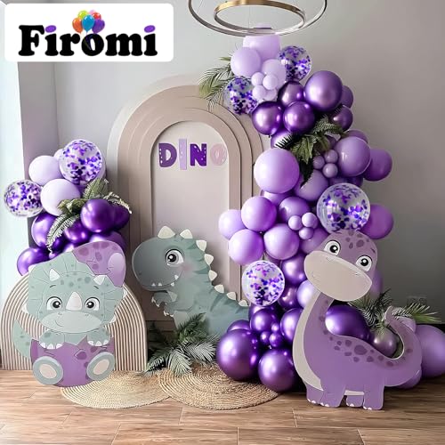 Image of Firomi Metallic Chrome Purple Balloons Set 12-inch 70 Pack (with 2 Ribbons)